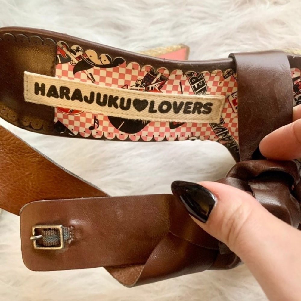 Harajuku lovers size 10 black and pink heels